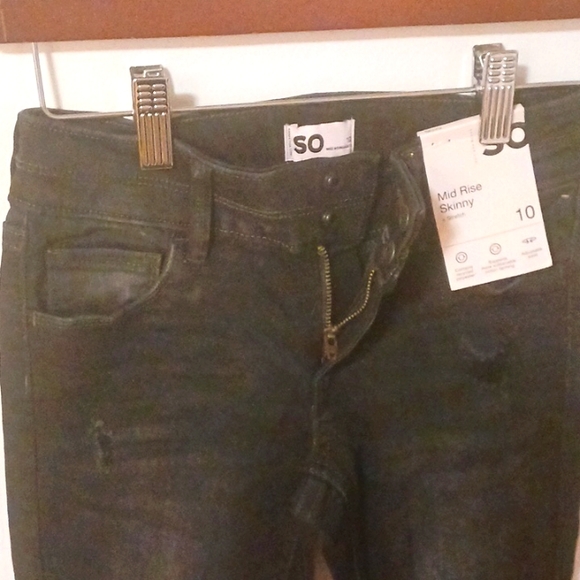 NWT Girl's Black Distressed Skinny Jeans - Picture 5 of 5